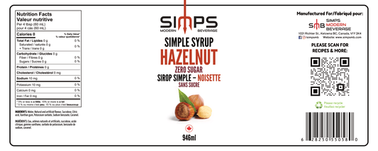 Simps - Hazelnut Zero Sugar Syrup