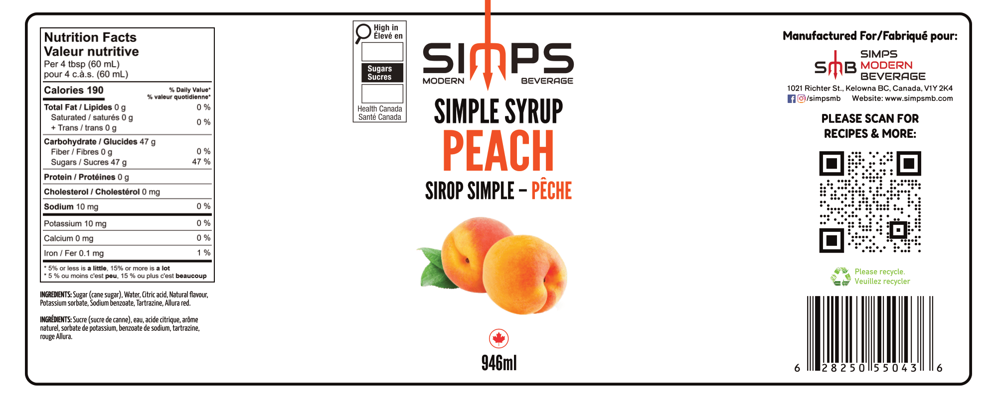 Simps - Peach Syrup
