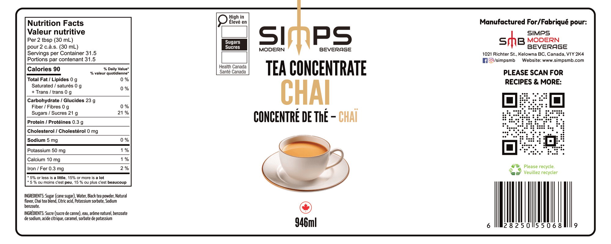 Simps - Chai Tea Concentrate