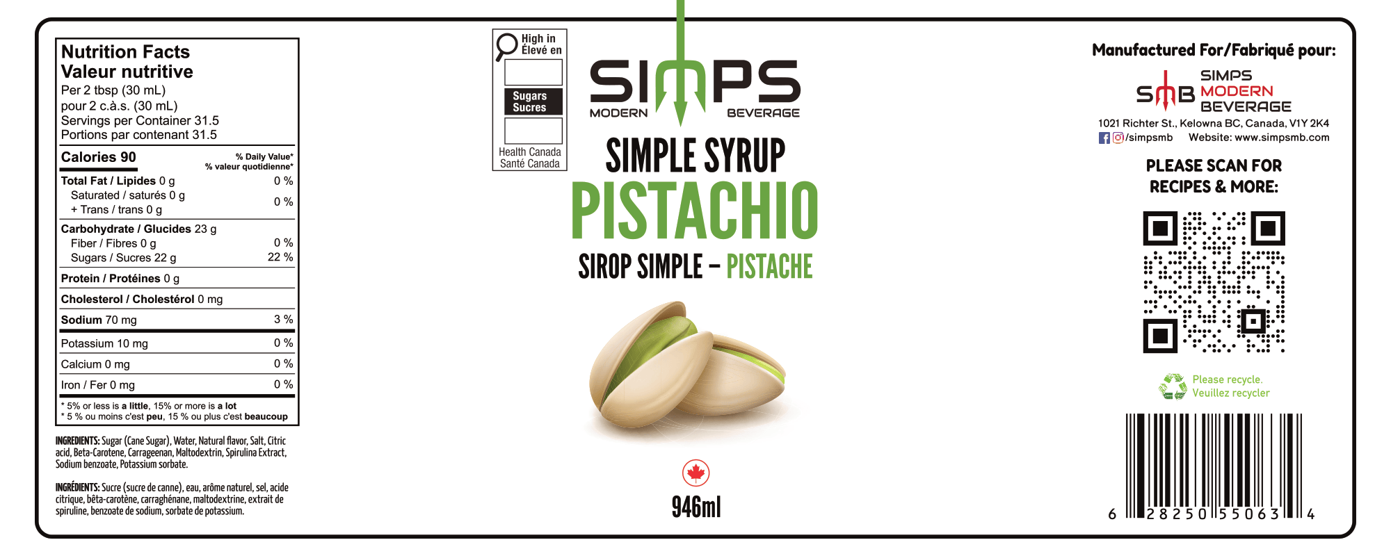Simps - Pistachio Syrup