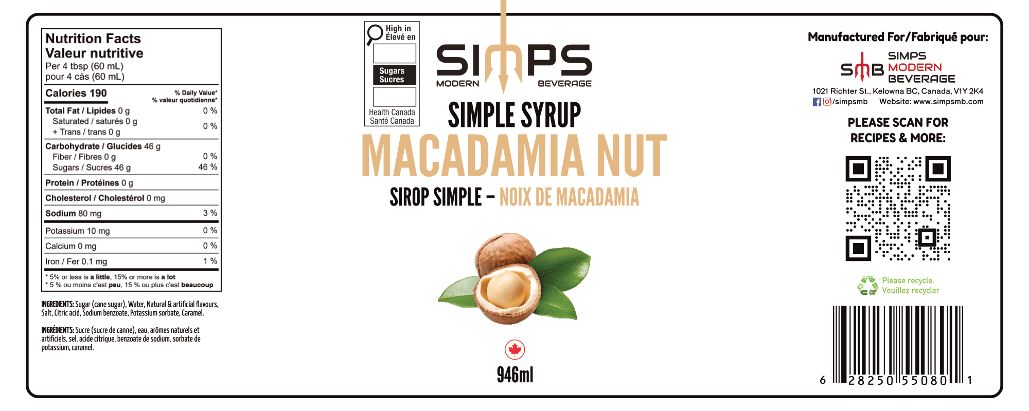 Simps - Macadamia Nut Syrup