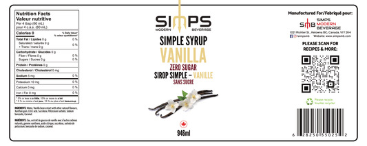 Simps - Vanilla Zero Sugar Syrup