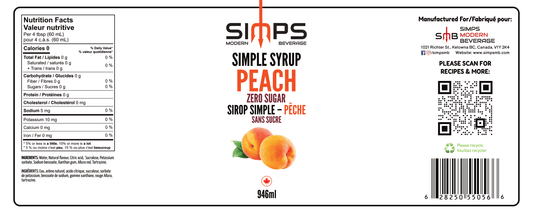 Simps - Peach Zero Sugar Syrup