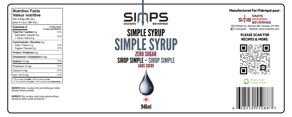 Simps - ZERO SUGAR - Simple Syrup – Simps Modern Beverage Inc.