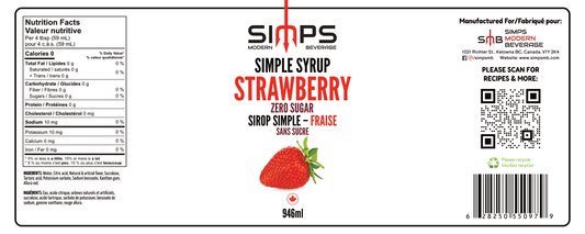Simps - Strawberry Zero Sugar Syrup