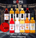10 OUT OF 10: 10 Syrups + 10 Pumps + Free Shipping