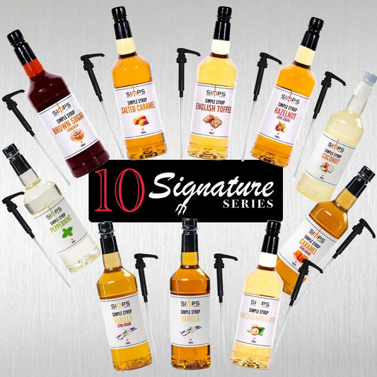 Signature 10: 10 syrups + 10 pumps + free shipping copy